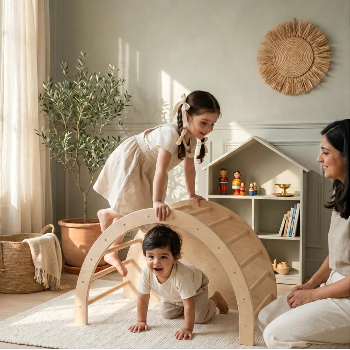 A beautifully designed curved lounge chair created to bring comfort, movement, and warmth into your child’s space.
