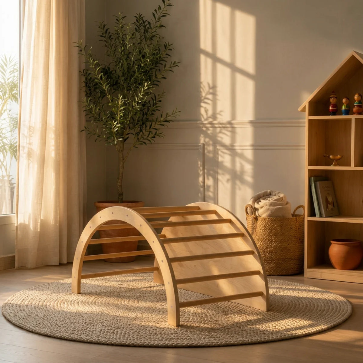 A beautifully designed curved lounge chair created to bring comfort, movement, and warmth into your child’s space.