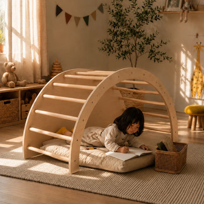 A beautifully designed curved lounge chair created to bring comfort, movement, and warmth into your child’s space.